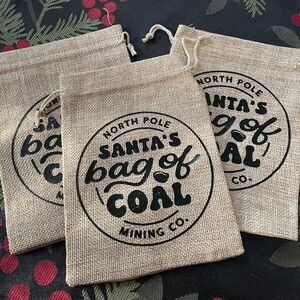 Santa's Bag of Coal Burlap Sacks
